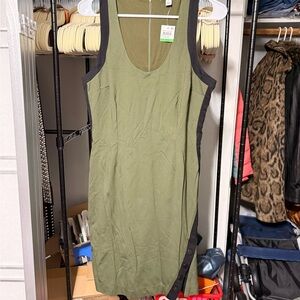 Bar III Olive Dress with Black Accents